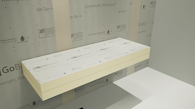 Floating Shower Bench Kit with GoBoard® - Original Shower Bench Bracket® (12x46)-Great for New Constructions or Bathroom Renovations, Ready to Tile Shower Bench