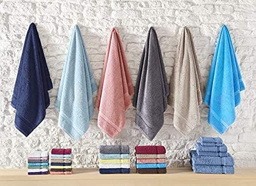 SALBAKOS 100% Turkish Cotton Bath Towel Set of 4 27x54 inch | Heirloom Quality | Hotel & Spa Collection | Ultra Soft, Super Absorbent, Long Lasting Bath Towels | Made in Turkey (Wine, 4 Bath Towels)
