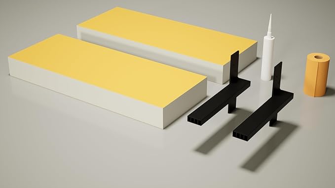 The Original Granite Bracket 36 in. x 12 in. x 4 in. Floating Shower Bench Kit with Orange Waterproof Board and Original Shower Bracket Ready to Tile Shower Seat (1 Count)