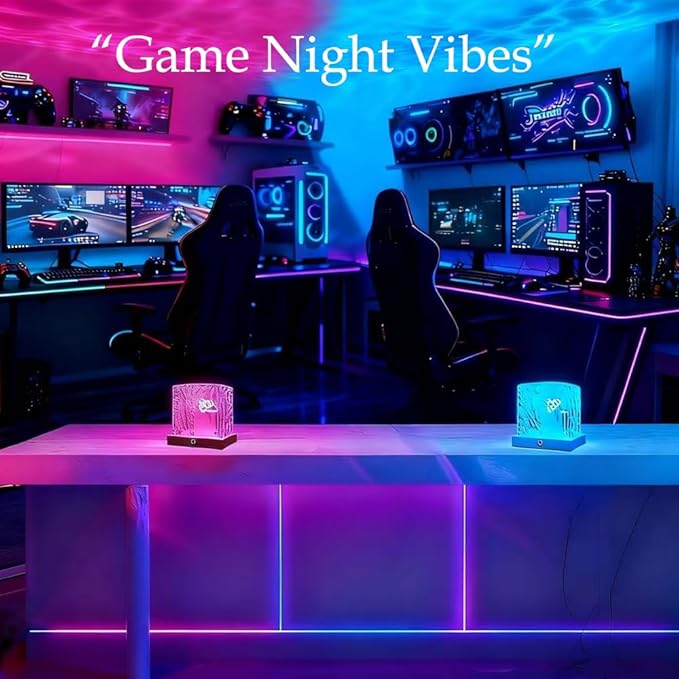 Rechargeable Shower Lamp for Inside Shower - Bathroom Bathtub Ocean Wave Projector Light-Cordless Battery Operated Water Ripple Light Underwater-Ambient Mood Lighting-Ocean Party Decor