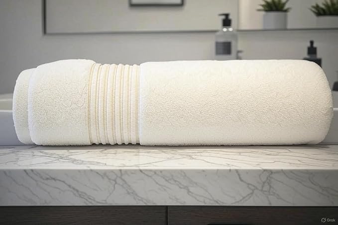Milara Turkish Luxurious Extra Large Cotton Bath Sheet | Premium Bath Sheet Towels Ultra-Soft, Highly Absorbent, Durable | White Color Plush Bath Sheets, (35x70 Inches)