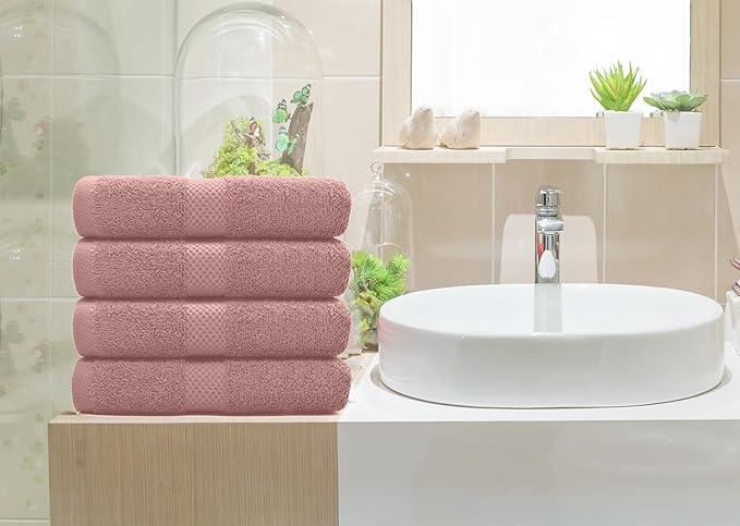 DAN RIVER 6-Pack Premium Hand Towels (16x28 Inches) - 100% Cotton, Ultra Soft, Lightweight, Highly Absorbent Towels for Bathroom, Spa, Gym, Salon, Hotel, and Travel - 550 GSM โ Dusty Pink