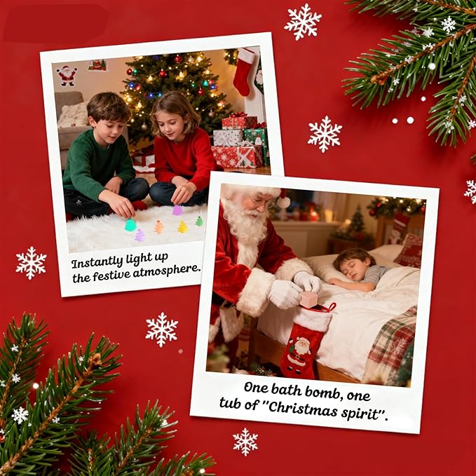 Christmas Bath Bombs with Surprise Toys Inside: 6 Pack Handmade Gifts Bath Bomb Set for Women Relaxing Bubble Bathbombs Scented Gift Stocking Stuffers Holiday Birthday for Men Kids Girls Girlfriend