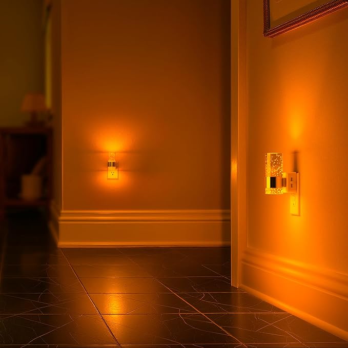 Briignite Night Light, 2 Pack Dimmable Night Lights Plug into Wall, LED Night Light with 0-100 LM Adjustable Brightness, Automatic Night Lights with Dusk to Dawn Sensor, for Bathroom Hallway