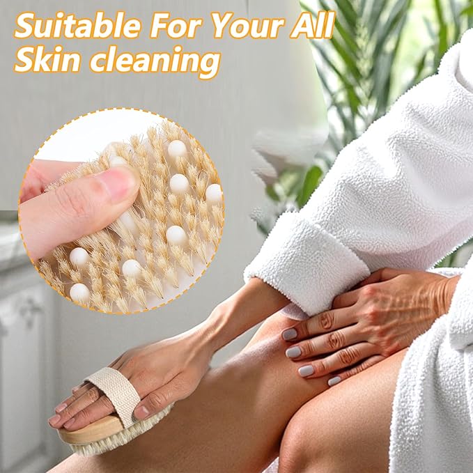 10 Pcs Dry Brushing Body Brush Exfoliating Brush with Massage Nodule Dry Skin Body Scrubber for Shower Bath Back Circulation Improvement Dead Skin Remove Beauty Exfoliator (4.92 x 2.56 Inches)