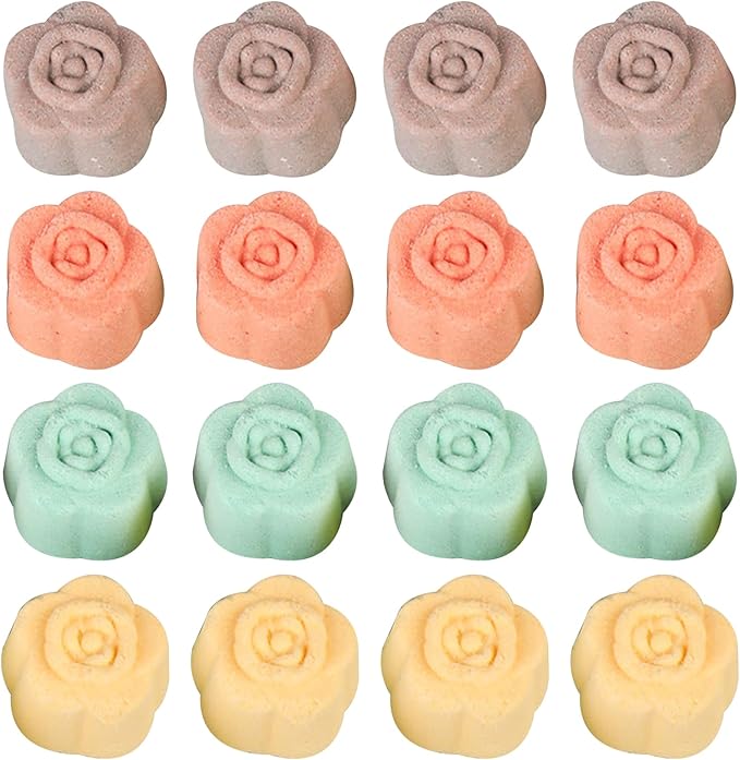 12PCS/Set Foot Bath Bombs Natural Foot Soaking Salts with 4 Lavender Jasmine Rose Chamomile Aroma for Feet Callus Dry Cracked Stubborn Feet Odor