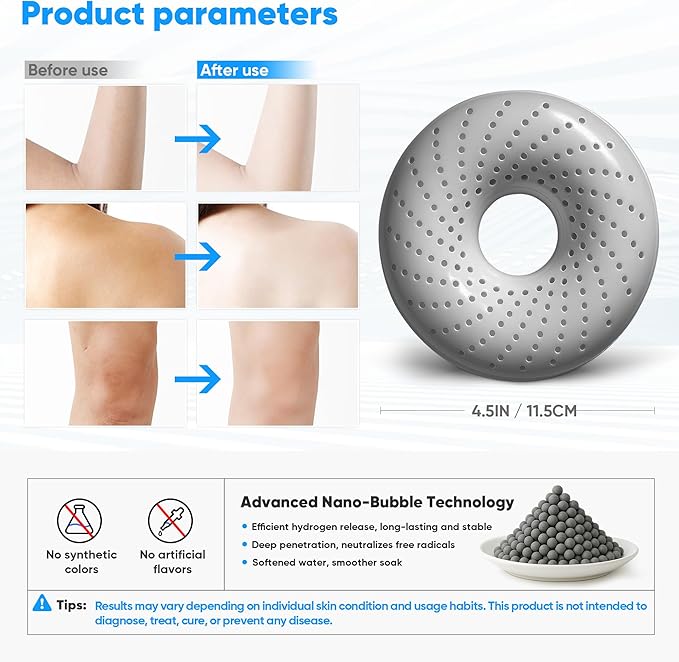 Hydrogen Bath Ball Tablets Bombs for Muscle & Stress Relief – H2 Molecular Hydrogen Bombs for Spa & Hydrogen-Rich Water Soaking, Reusable Design for Full Body, Foot, or Hand Bath-Gray