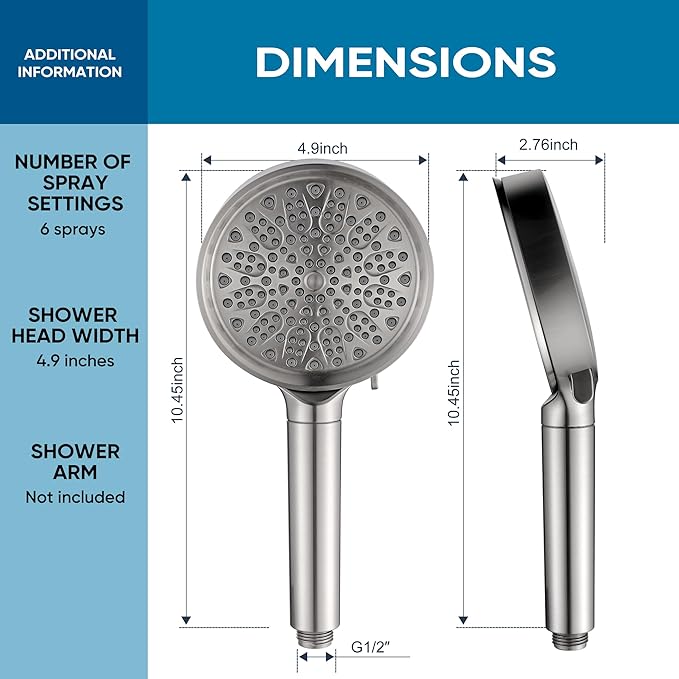 Cobbe Filtered Shower Head with Handheld, 6 Spray Modes, Water Softener Filters - Remove Chlorine, Reduce Dry Skin - Brushed Nickel