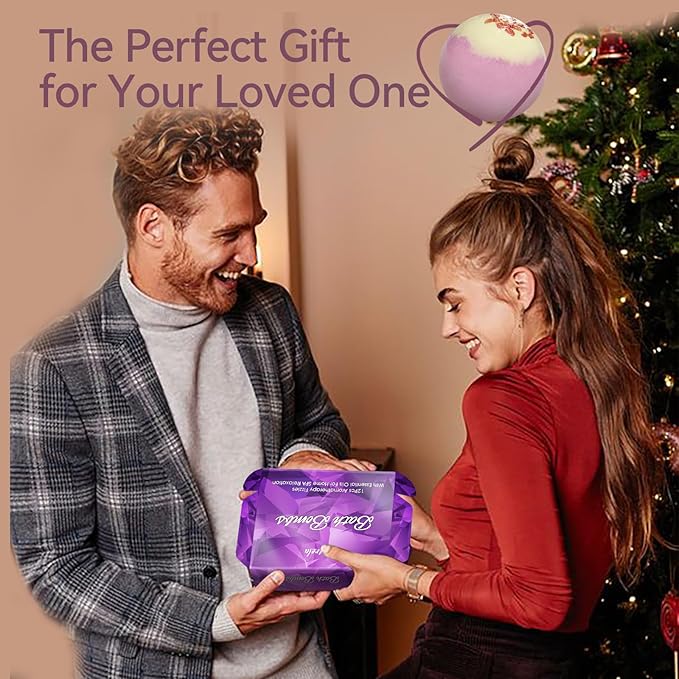 Bath Bombs for Women, 12pcs Relaxing Bath Bomb Gift Set, Rich Fizzies in Essential Oils Shea Butter Sea Salt for Bubble SPA, Perfect Self Care Gift for Girls Wife Mother Her