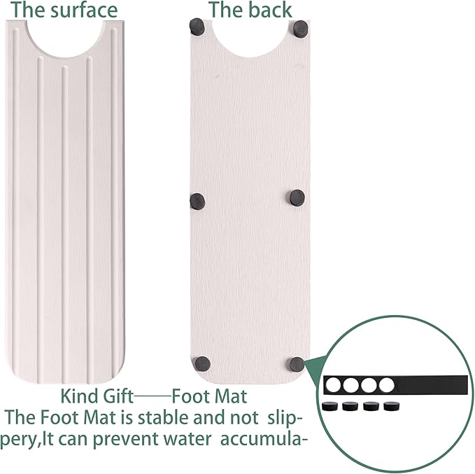 23.6inch x 4inch Kitchen Sink Faucet Mat, Water Absorbing Stone Faucet Splash Guard for Bathroom Counter, Quick Drying Diatomite Tray for Kitchen Sink, White