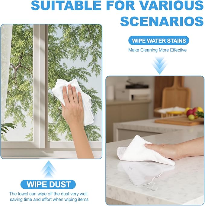 24 Pack 100% Cotton Wash Cloth, 12x12 Inch Highly Absorbent and Soft Feel Fingertip Towels, Machine Washable Washcloths for Bathroom, Gym, Hotel, Spa and Kitchen, White