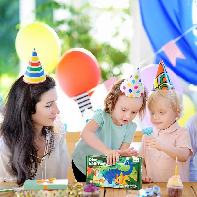 Dinosaur Bath Bombs for Kids with Surprise Inside, 10 Pack Natural Dino Eggs with Exclusive Herbivorous Dinosaur Toys, Birthday Gift Set for Boys & Girls, Dinosaur Toys for Kids Ages 3-9