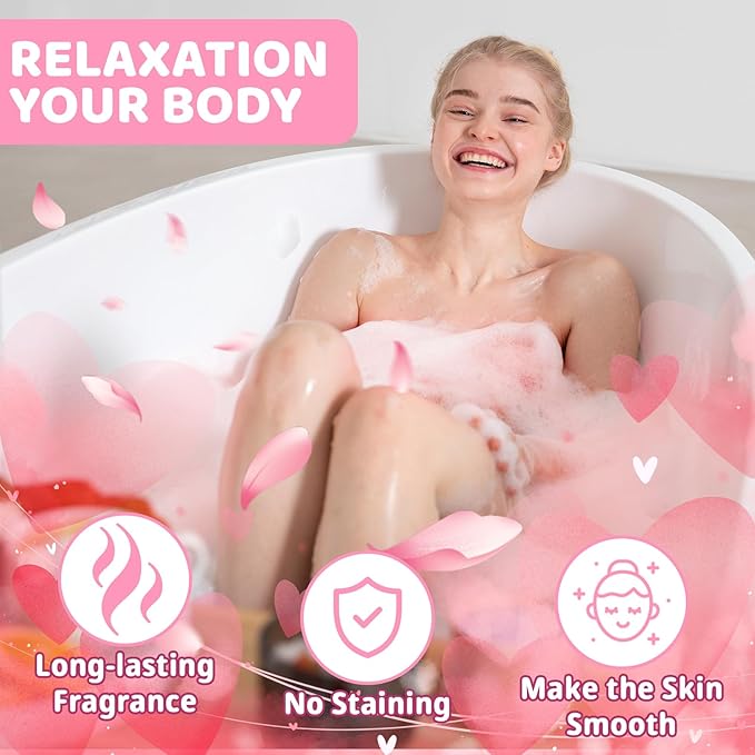 Valentine's Day Bath Bombs - 8PCS Bath Bomb for Women,8 Coloured Heart Shape,Valentine's Day Gifts for Girls Mom Family