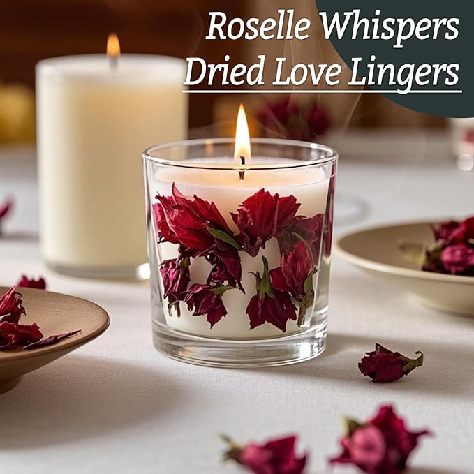 Sukh Dried Hibiscus Flowers for Crafts Bulk – 3oz Natural Air-Dried Flower Petals for Candle & Soap Making, Resin Crafts, DIY Home Decor, Wreaths, Sachets and Gift Wrapping