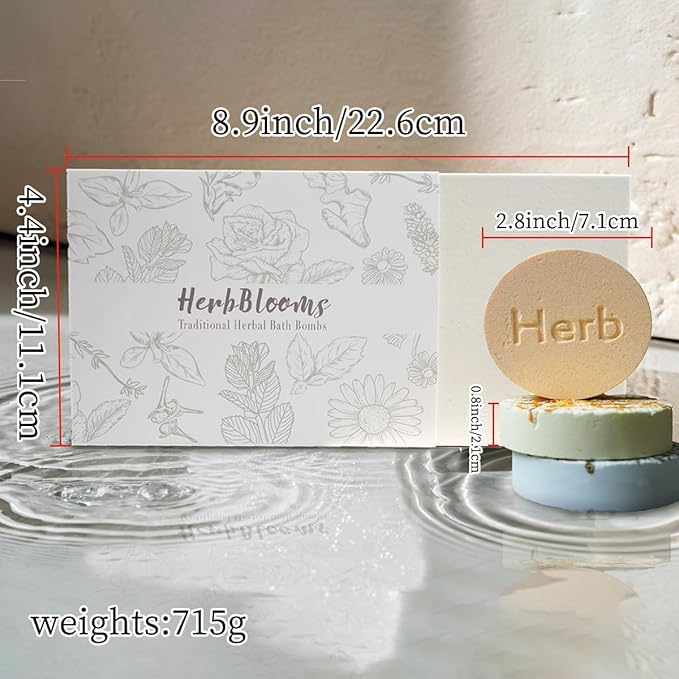 Traditional Herbal Bath Salt Balls-Natural Herbal & Spice Extract Bath Bombs, Relieve Physical & Mental Stress, Moisturize Skin, Help Sleep, Suitable for Business Trips & Travel, 6 Pieces/Set (1)