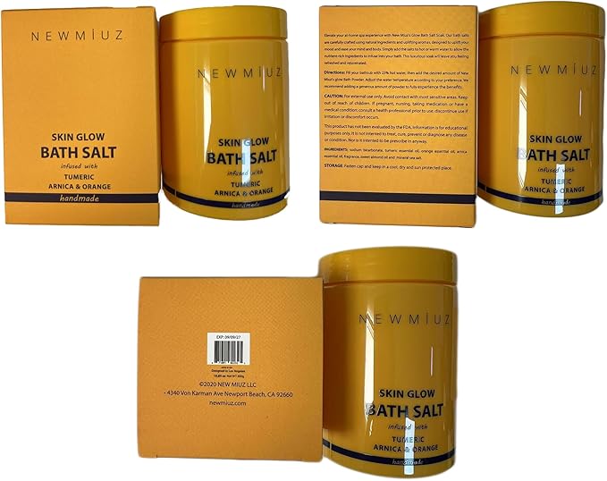 Natural Detox Bath Salt Soak Magnesium Epsom Salt Vitamin C Moisturize Skin Turmeric Orange Arnica Essential Oil Relaxation Stress Relief Gift Women