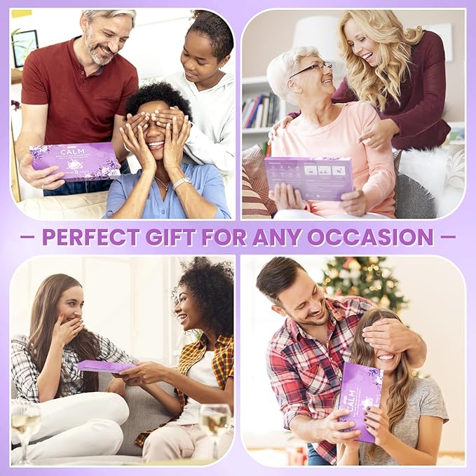 Shower Steamers 8 Pack Set Shower Bombs Tablets in Purple Box with 8 Fragrances with Shea Butter for Self-Care & Relaxation, Idea for Women and Men