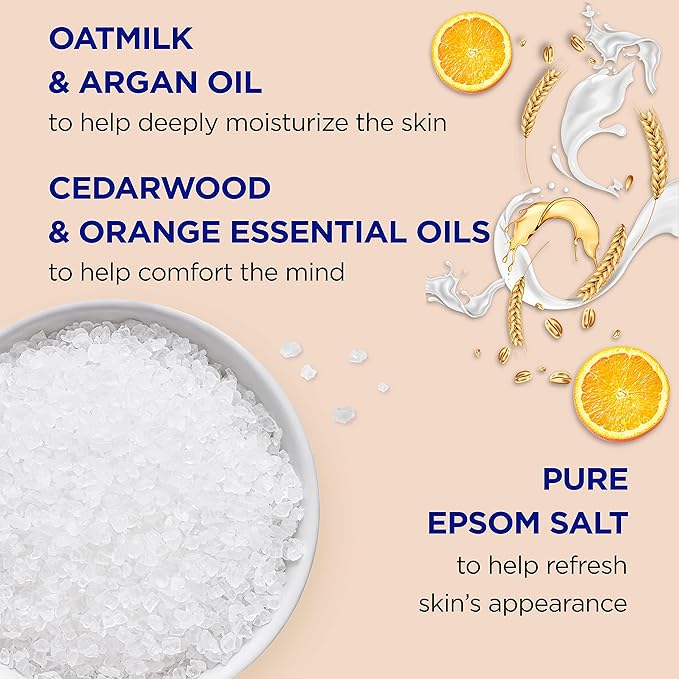 Dr Teal's Foaming Bath with Pure Epsom Salt, Shea Butter & Almond, 34 fl oz (Pack of 4) (Packaging May Vary) & Pure Epsom Salt Soak, Soothe & Comfort with Oat Milk & Argan Oil, 3 lbs