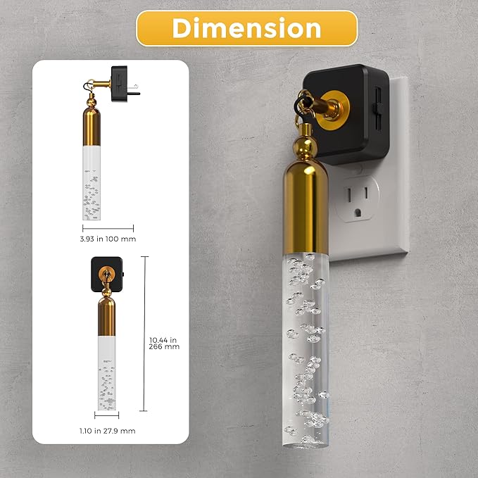 L LOHAS LED Night Lights Plug into Wall, 2 Pack Dimmable Night Light 0-100LM, Rotating Night Lights With Light Sensor, 3000K Soft Light, LED Acrylic Bubble Nightlight Plug in for Bathroom Hallway