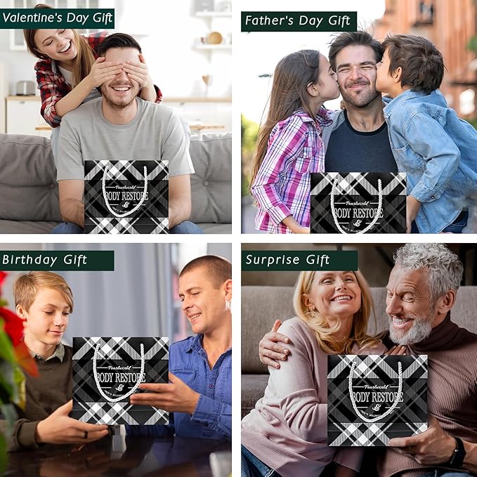 12Pcs Men's Spa Gift Set - Cedarwood Bath & Body Care Kit, Home Spa Set with Natural, Perfect Gifts for Men - Father's Day, Birthday, Valentine's & Christmas