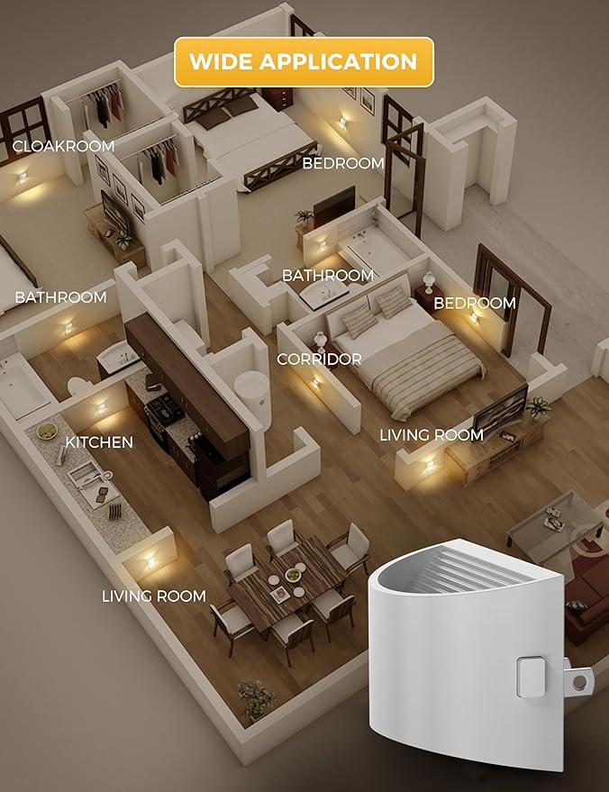 L LOHAS LED Night Lights Plug into Wall, Dimmable Night Light with 3 Level Brightness, 3000K Soft White, 2 Pack, White Housing