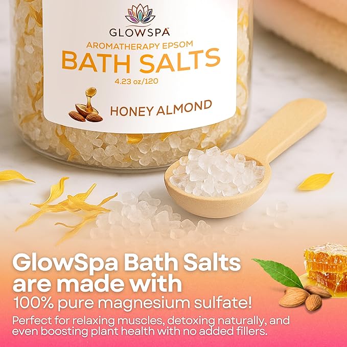 Bath Salts Gift Set for Women – Pack of 6 Scents: Lavender, Rose, Chamomile, Eucalyptus, Coconut, Orange – Epsom Salt Gift Set, Bath Crystals for Women Relaxing, Self Care Gift for Mom