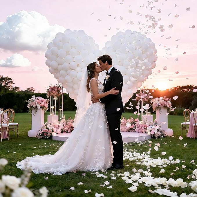 240 PCS Real Dried White Rose Flower Petals Confetti 2.11oz Freeze Preserved Flower Petals for Wedding Party Decor Proposal Centerpieces Valentine's Day Romantic Night Decor