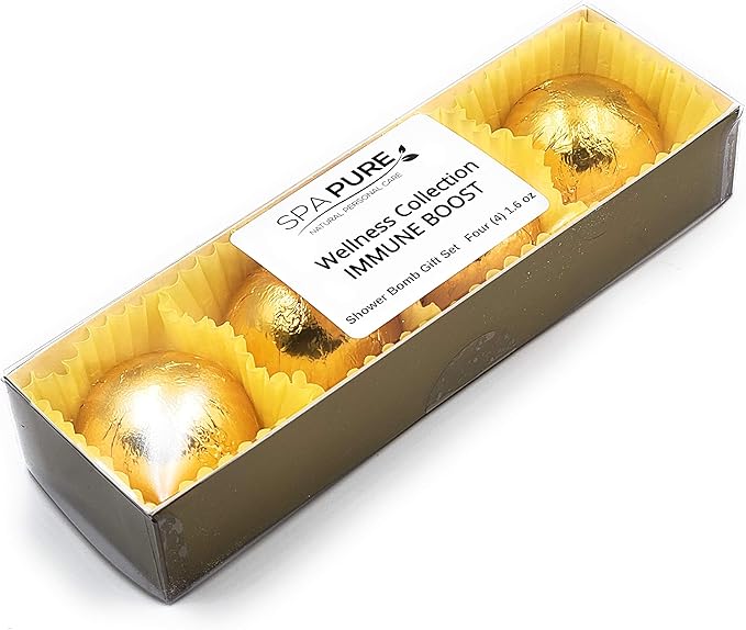Spa Pure Immune Boost Aromatherapy Shower Steamers Bombs - Shower Bombs with Essential Oils ā Unisex Bath Melts - Self Care and Relaxation Shower Steamer - Enjoy Spa at Home - (4 Count)