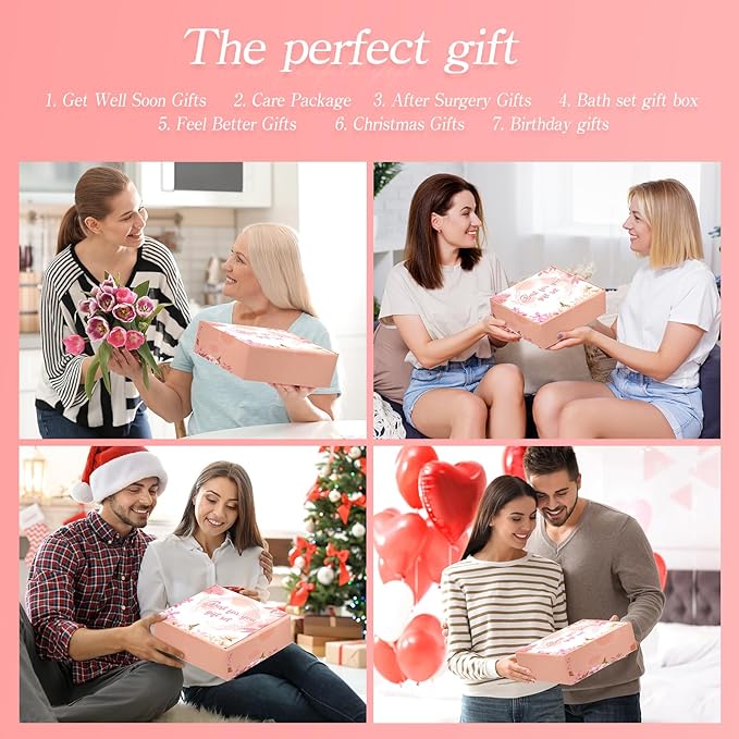Christmas Gifts Unique for Women Get Well Soon Gifts, Self Care Baskets Bath Set Care Package Thinking of You Gifts Relaxation Gifts for Women Mom Her Friend Wife Grandma w/ Blanket