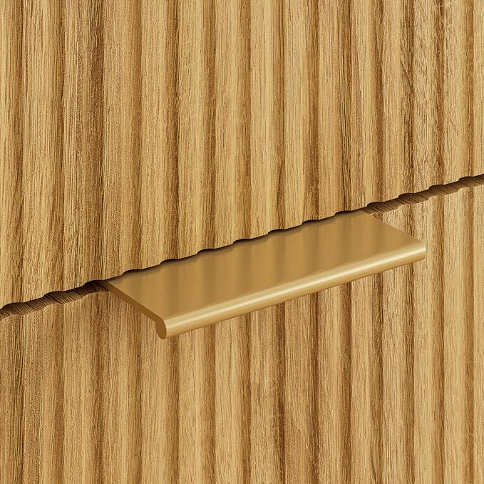 Masupu Night Stand,Mid-Century Modern Bedside Table with 2 Storage Drawer,Small Gold Frame Side End Table for Bedroom,Living Room, Natural