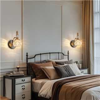 Modern Wall Sconces Set of Two Black Gold Vintage Indoor Glass Wall Lamp Bathroom Vanity Light Fixture Wall Mounted Room Sconce Wall Lighting