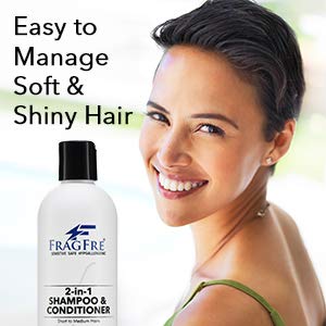 2 in 1 Shampoo and Conditioner 12 oz - Fragrance Free Conditioning Shampoo for Short to Medium Hairs - Color Safe Wash and Go - Sulfate Free Cleansing Conditioner for Sensitive Scalps (1 Pack)