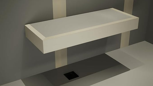 The Original Granite Bracket Floating Shower Bench Kit with Concrete Mesh Board (12x36) - Shower Bench,Bench Seat, DIY Shower Benches,Bathroom Décor, Space Efficiency, Bathroom Benches, 1 Count