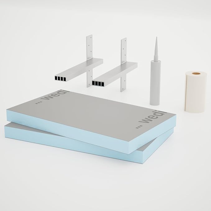 The Original Floating Shower Bench Kit­® with Wedi® Building Boards & Original Shower Bench Bracket® (12x84)-Ideal for New Constructions, Bathroom Reno's, Shower Projects, Shower Bench Kits