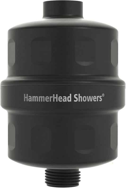 HammerHead Showers® Solid Metal Shower Head Filter – KDF 55 Shower Filter, High Pressure Universal Shower Filters to Remove Toxic Chemicals – Removes Chlorine and Heavy Metals – Matte Black