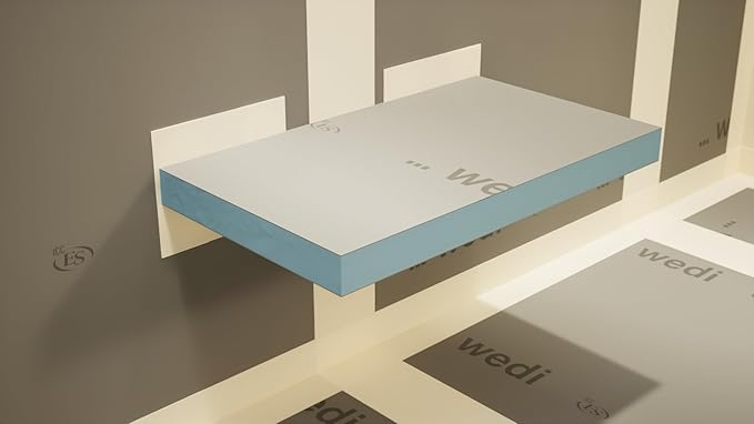 The Original Floating Shower Bench Kit­® with Wedi® Building Boards & Original Shower Bench Bracket® (12x46)-Great for New Constructions or Bathroom Renovations, Ready to Tile Shower Bench