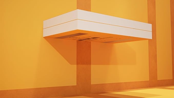 Floating Shower Bench Kit with Orange Waterproof Board - Original Shower Bench Bracket, Bath Bench Seat Bathroom Décor, Bathroom Accessories (10X24)