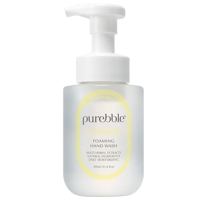 Citrus Yellow Foaming Hand Wash with Hyaluronic Acid, Lemon Scent | Gentle, Hydrating, Luxurious Formula | For Kitchen and Bathroom | Cruelty Free Sulfate Free | 10.14 fl oz