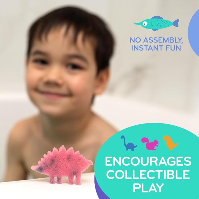 Mobi Little Whale Bath Bombs for Kids 7-Pack, Bath Bombs with Toys Inside, Tropical Fruity Scents, Skin-Friendly & Non-GMO, Fun Color Fizzies for Toddlers