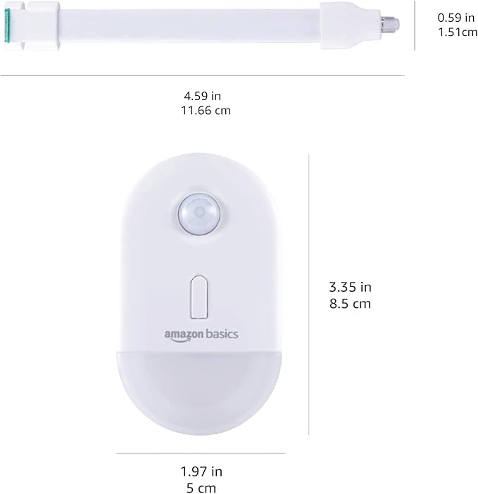 Amazon Basics Color Changing LED Toilet Bowl Motion Sensor Light, Battery Operated, 2 Pack, White