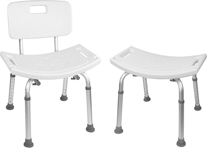 FSA/HSA Eligible, Vaunn Tool-Free Assembly Adjustable Shower Chair Spa Bathtub Seat Bench with Removable Back