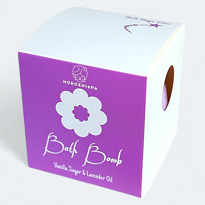 Bath Bomb Premium Quality Spa Salt Fizzy Bombs Vanilla Sugar & Lavender Oil (7.6 oz 200g), Bath Magic Elixir,100% Natural, Gift for Her, Him, Kids, Selfcare, Halloween, Christmas, Birthday Gift