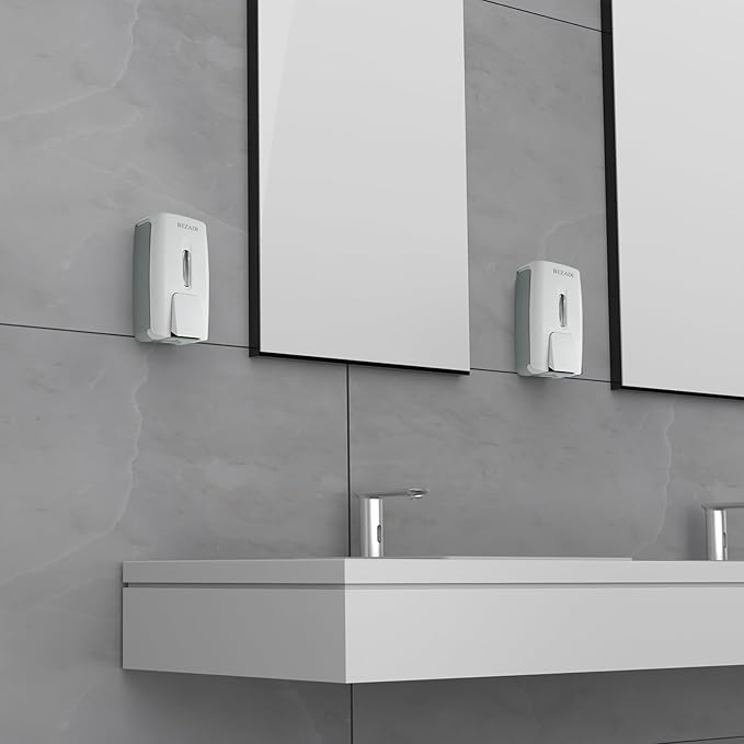 27fl oz Hand Soap Dispenser Wall Mount for Bathroom Kitchen Liquid Sanitizer ABS Plastic White 9088