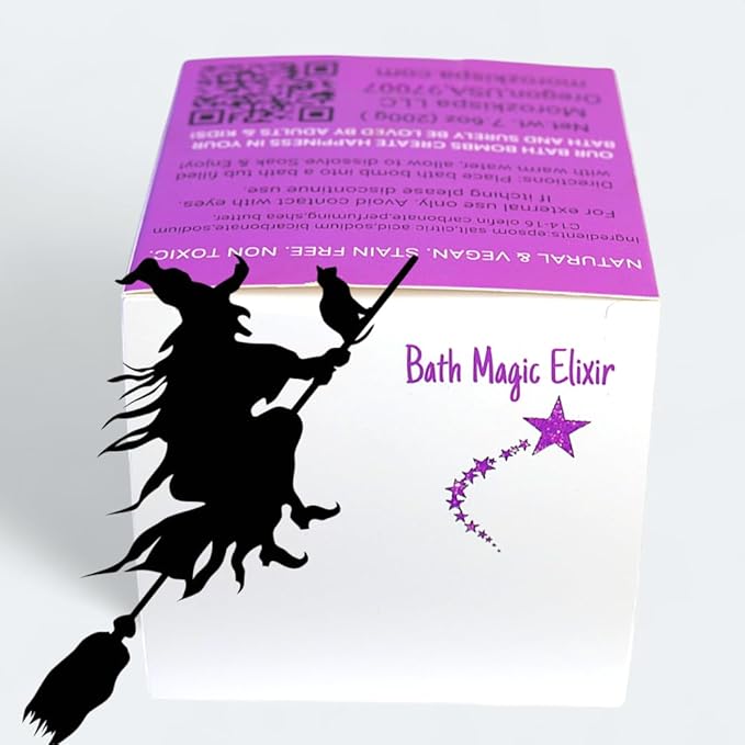 Bath Bomb Premium Quality Spa Salt Fizzy Bombs Vanilla Sugar & Lavender Oil (7.6 oz 200g), Bath Magic Elixir,100% Natural, Gift for Her, Him, Kids, Selfcare, Halloween, Christmas, Birthday Gift