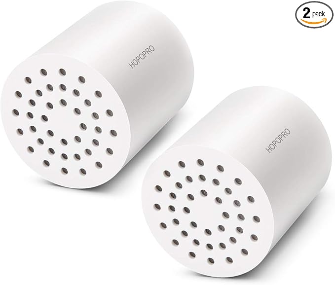 HOPOPRO NBC News Recommended Brand 18 Stages Shower Filter Replacement 2 Pack High Output Shower Filter Cartridge Replacement for Shower Systems Removing Chlorine Fluoride Heavy Metals