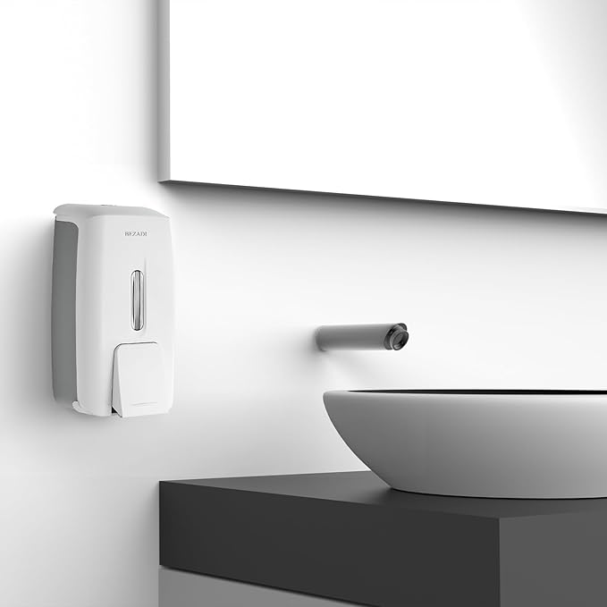 27fl oz Hand Soap Dispenser Wall Mount for Bathroom Kitchen Liquid Sanitizer ABS Plastic White 9088