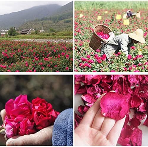 Dried Red Rose Petals 1.75oz/50g, Real Natural Dried Rose Petals for Bath, Soap Making, Candle Making, Wedding, Confetti, DIY Crafts, Non Edible (Red)