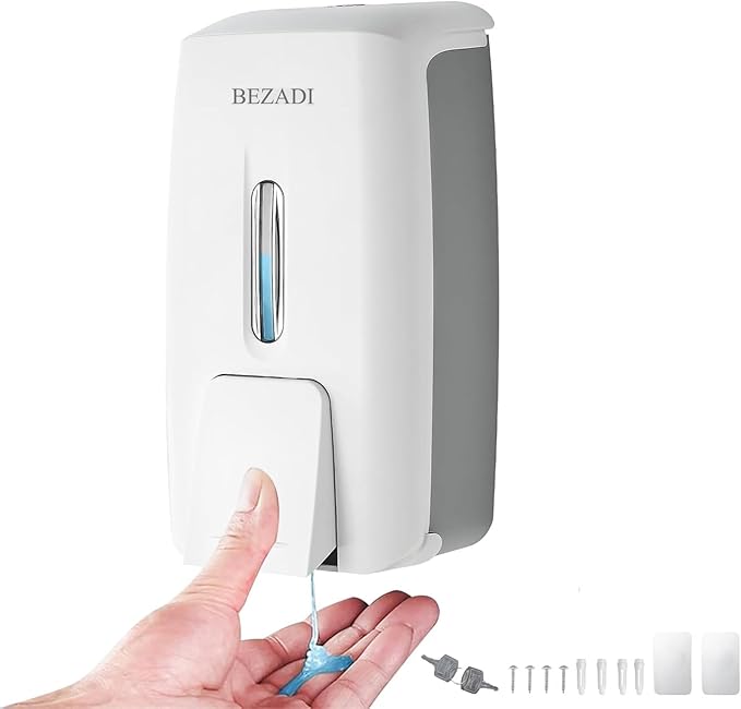 27fl oz Hand Soap Dispenser Wall Mount for Bathroom Kitchen Liquid Sanitizer ABS Plastic White 9088