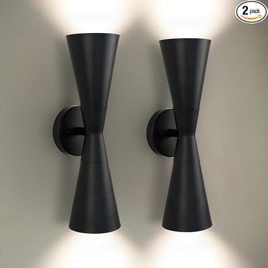 Wall Sconces Set of Two, Bathroom Sconces Lighting 13 inch Black Modern Sconces Wall Decor Set of 2 Indoor Wall Light Fixtures for Living Room Hallway Staircase Bedroom Hardwired