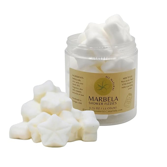 Marbela Eucalyptus and Mint Shower Fizzies Aromatherapy – 12 pcs Eucalyptus Steamers for Men and Women, Handmade Vegan Bath Essentials, Aromatherapy Steamers, Home Spa Experience, Long-Lasting Aroma